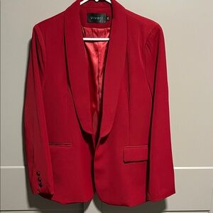 Women's Red and Black Blazer Jacket